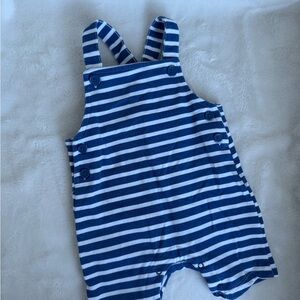 Starting Out Blue and White Striped Overalls